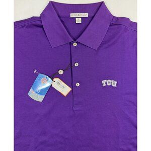 Peter Millar Mens TCU Horned Frogs Polo Shirt Large Texas Christian University